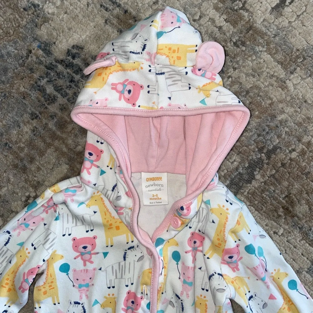 Gymboree Pink Animal Print One Piece size 3-6 months